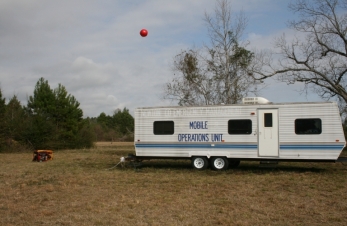 Communications trailer powered up and balloon ready